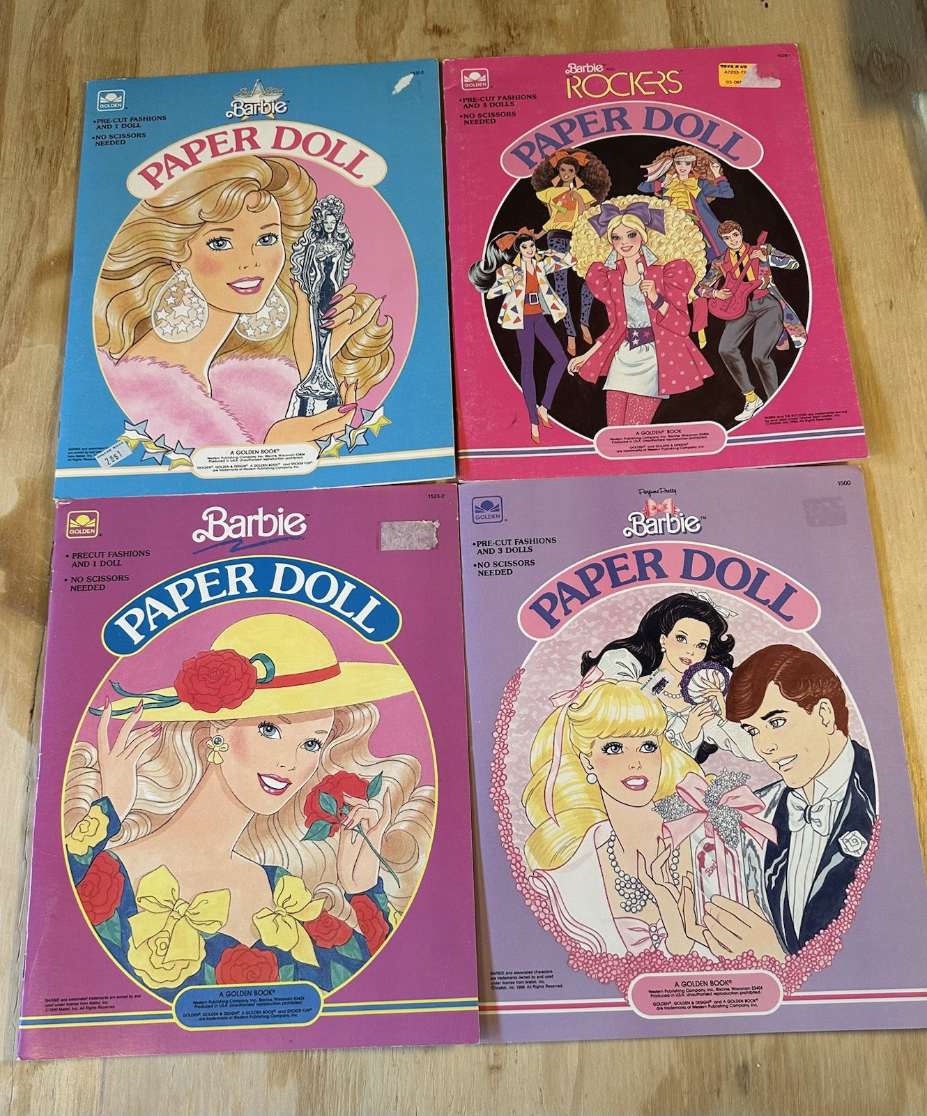 Lot of 4 Vintage 80s Uncut Barbie Paper Dolls Books