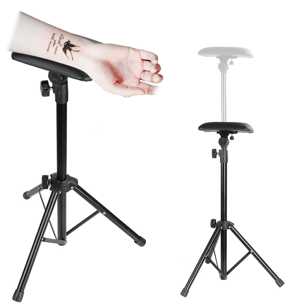 Foldable Tattoo Armrest Sponge Pad Arm Leg Rest Tripod Stand Height Adjustable