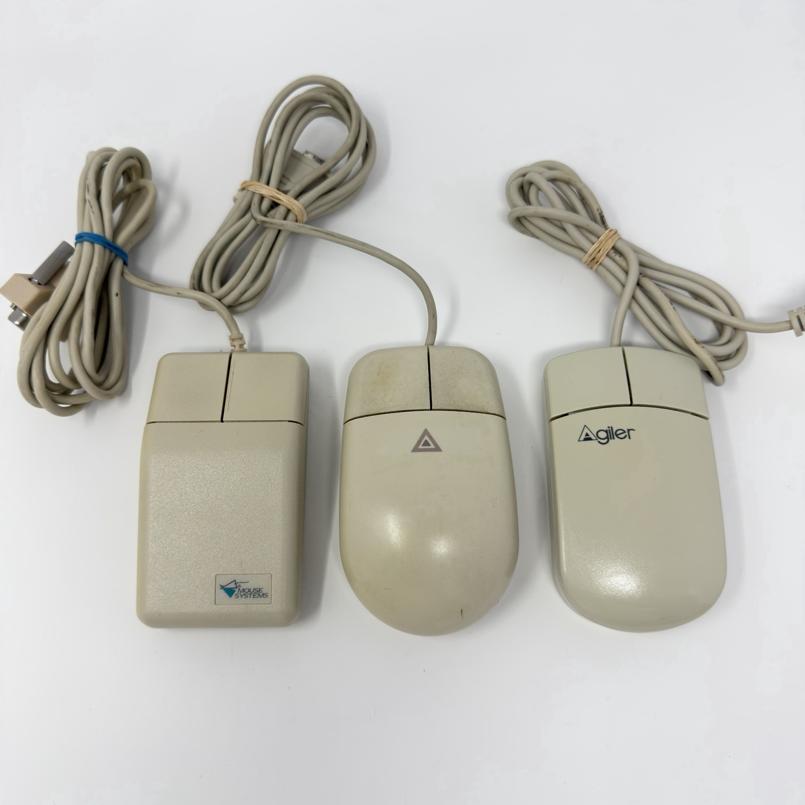 Lot Of 3 Vintage Computer Mouse Agilier Mouse Systems Mitsumi UNTESTED