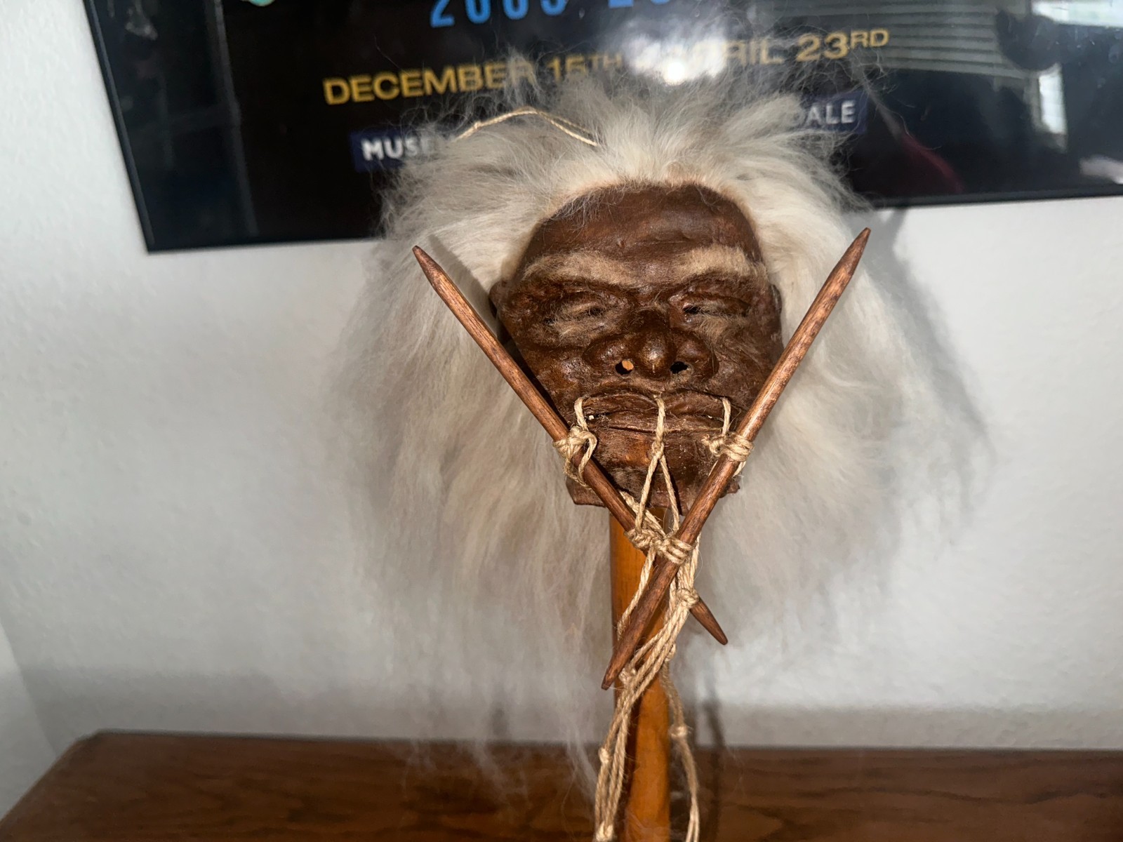 WHITE WOOLLY JIVARO SHRUNKEN HEAD