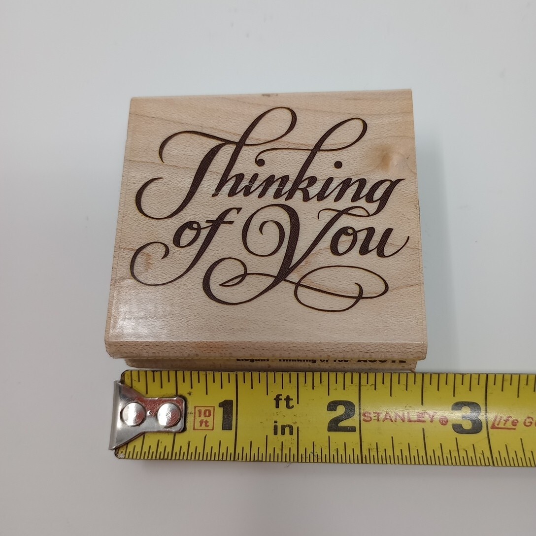 Rubber Stampede Thinking Of You Elegant A861E  Wood Mounted Rubber Stamp