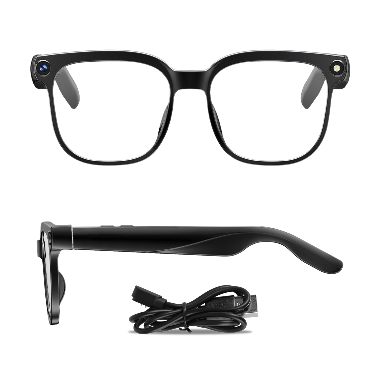 AI Smart Glasses Featuring 1080P Camera &Voice Assistant Modern Style for Vlogs