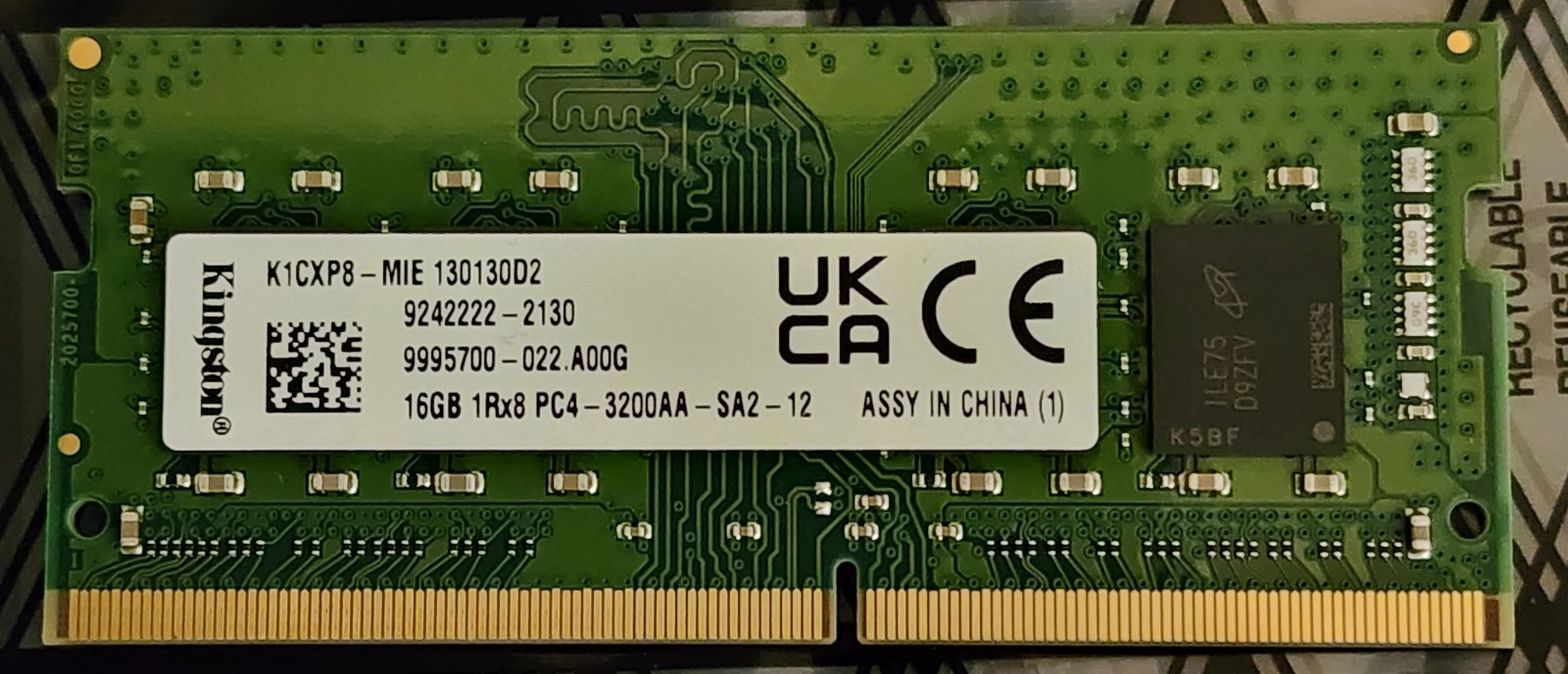 Kingston 16GB 1Rx8 PC4-3200AA-SA2-12 DDR4 (K1CXP8-MIE)