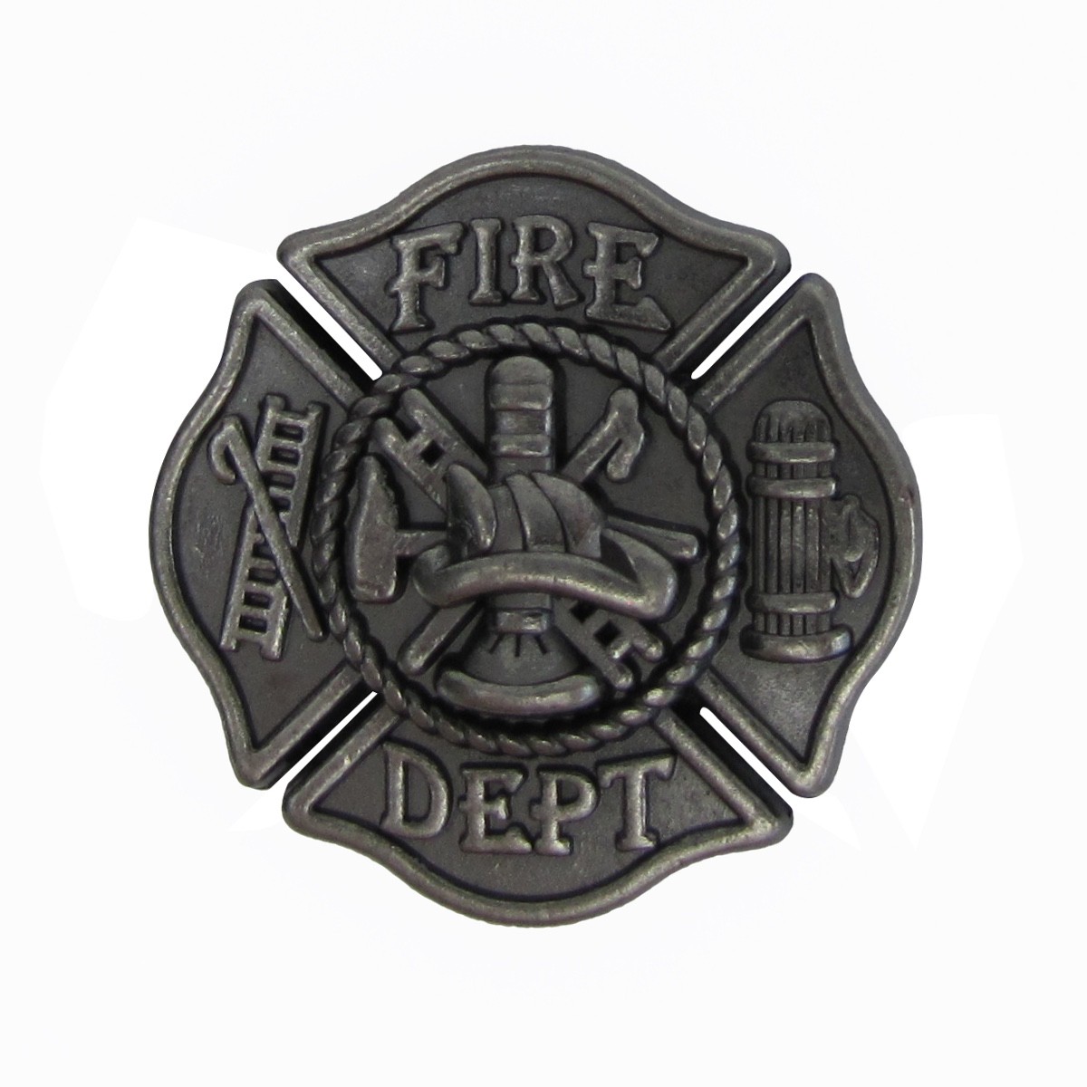 Silver Fire Dept Cross Western Saddle Hat Screw Back Concho Firefighter FF Gift