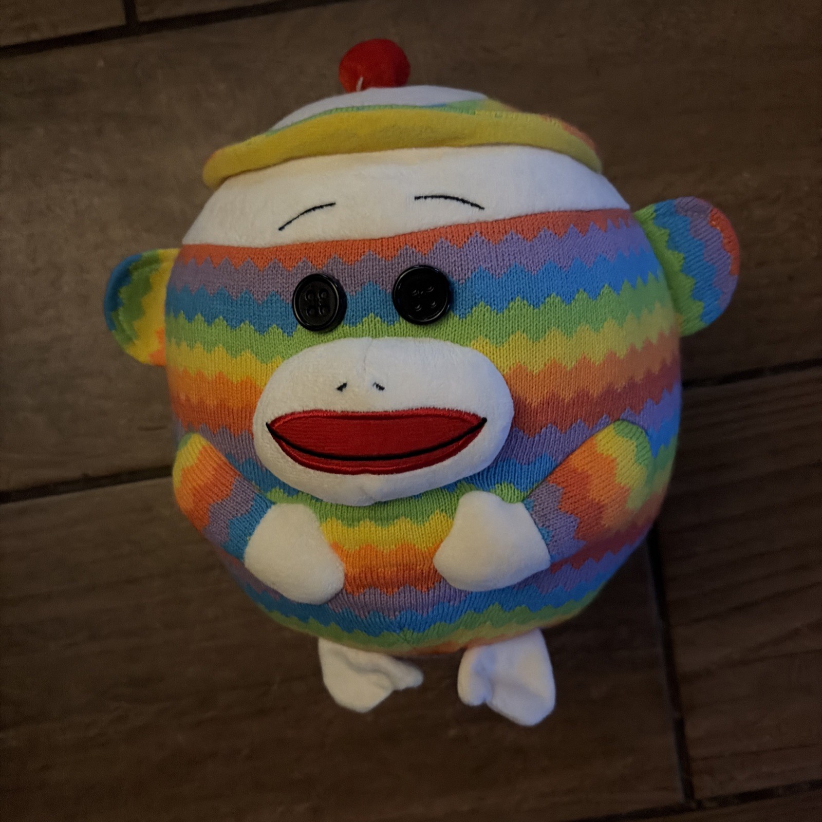 Beanie Ballz 8" Rainbow Sock Monkey TY 