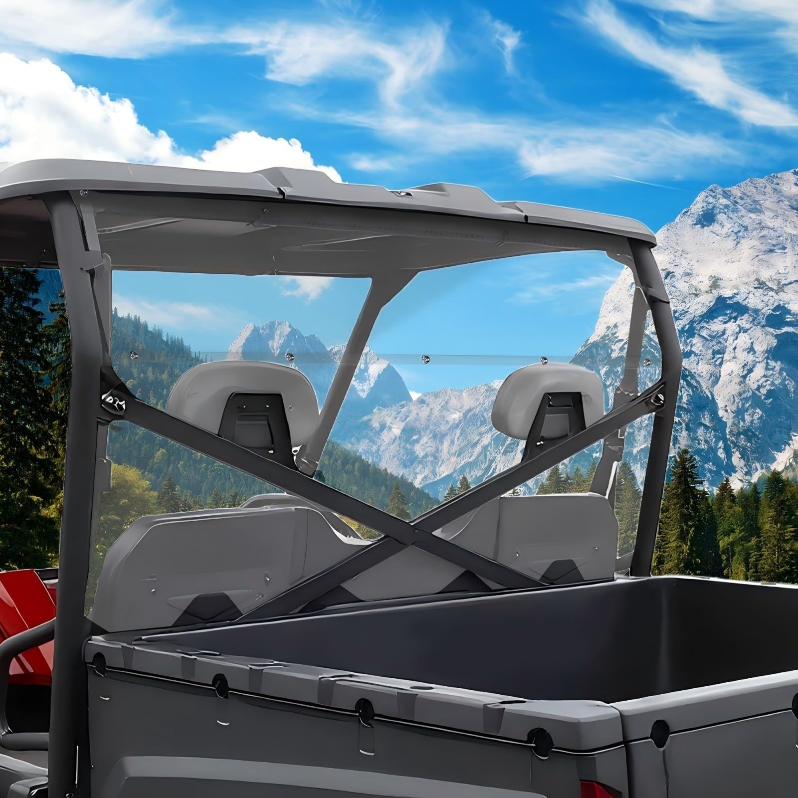 StarknightMT Ranger 800 Rear Windshield-Compatible with Polaris Ranger 800 20...