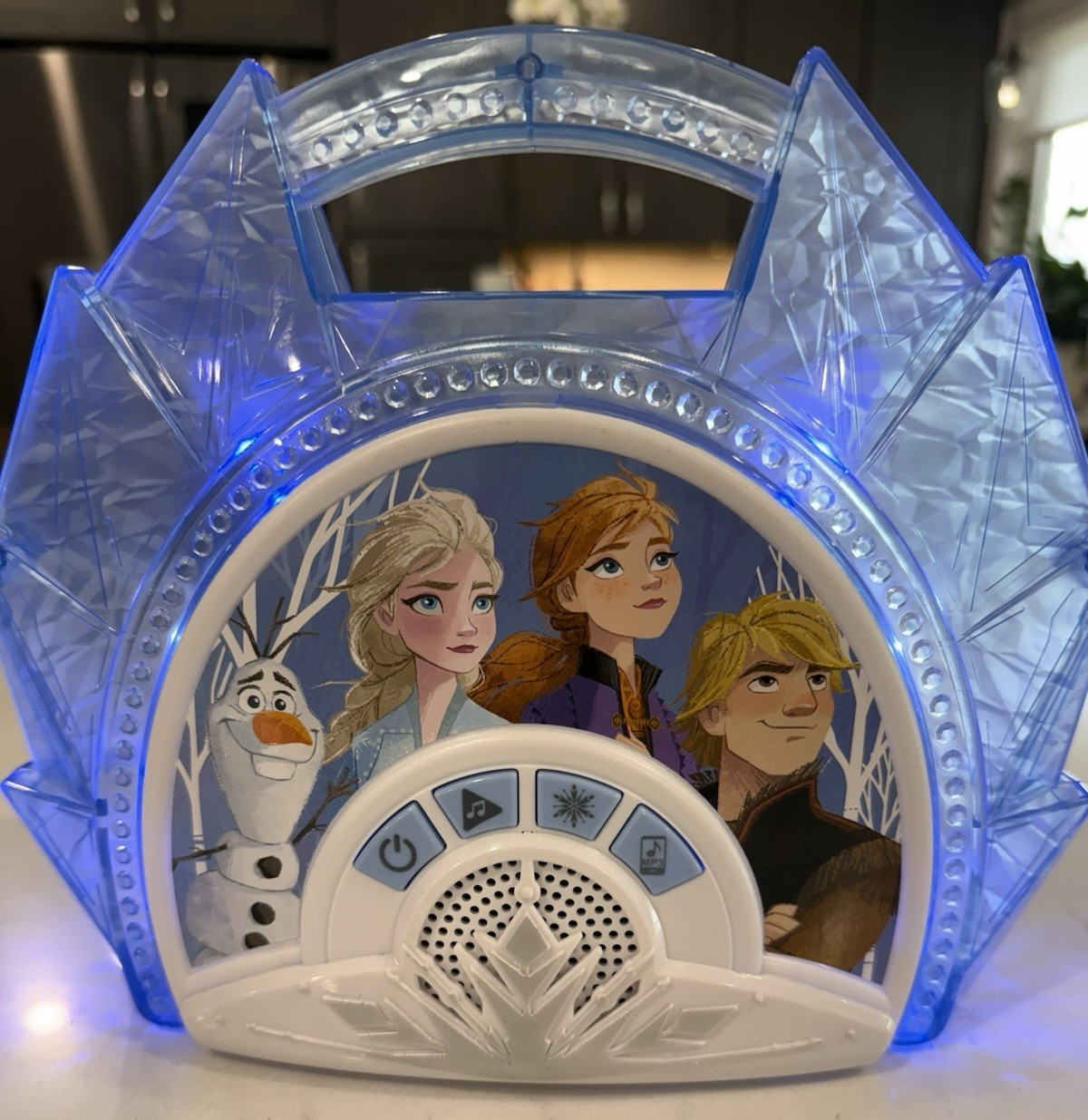 eKids Frozen 2 Sing Along Boombox Karaoke System Microphone Sings lights speaker