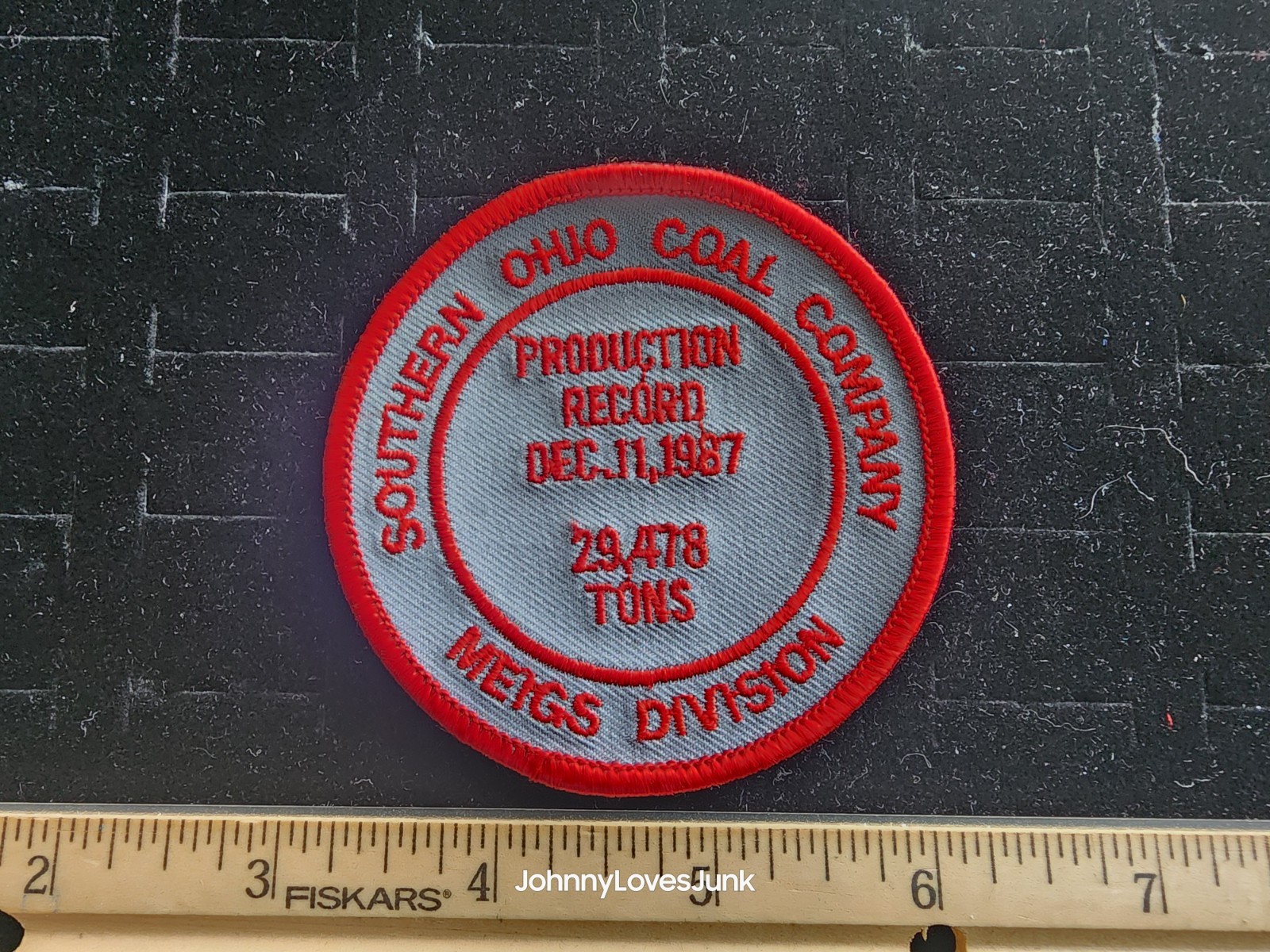 Vintage Southern Ohio Coal Company Patch Meigs Division Production Record 12/87
