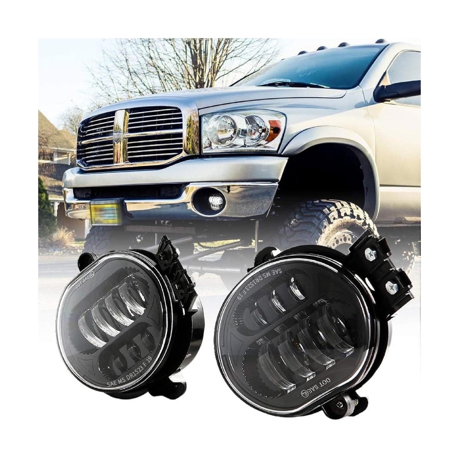 BICYACO New Version LED Fog Light Compatible with Dodge Ram 1500 2002-2008 Do...