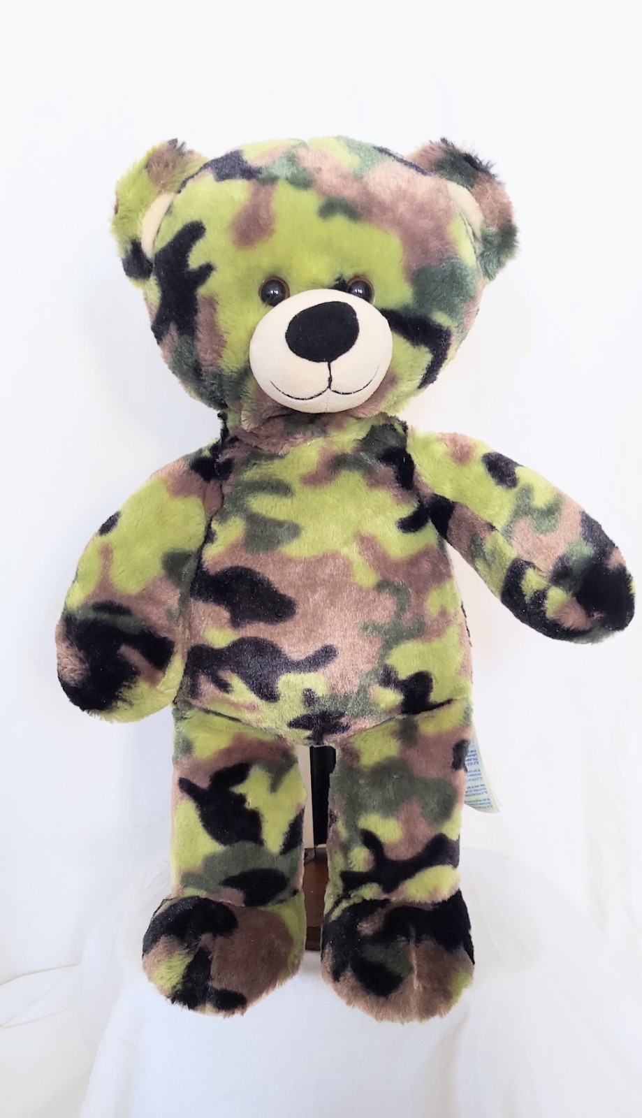 Build A Bear Camouflage Bear Green Army Military Camo Plush Stuffed Toy 2014