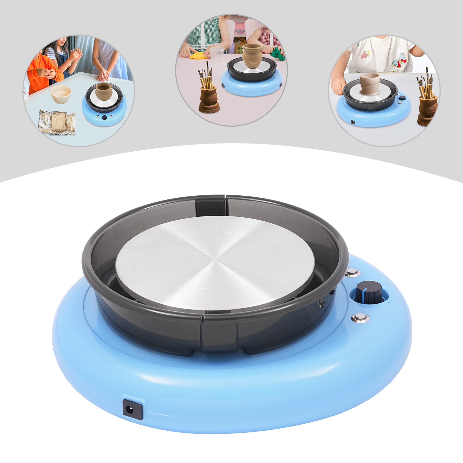 60W Mini Pottery Wheel with Adjustable Speed & Complete Crafting Kit