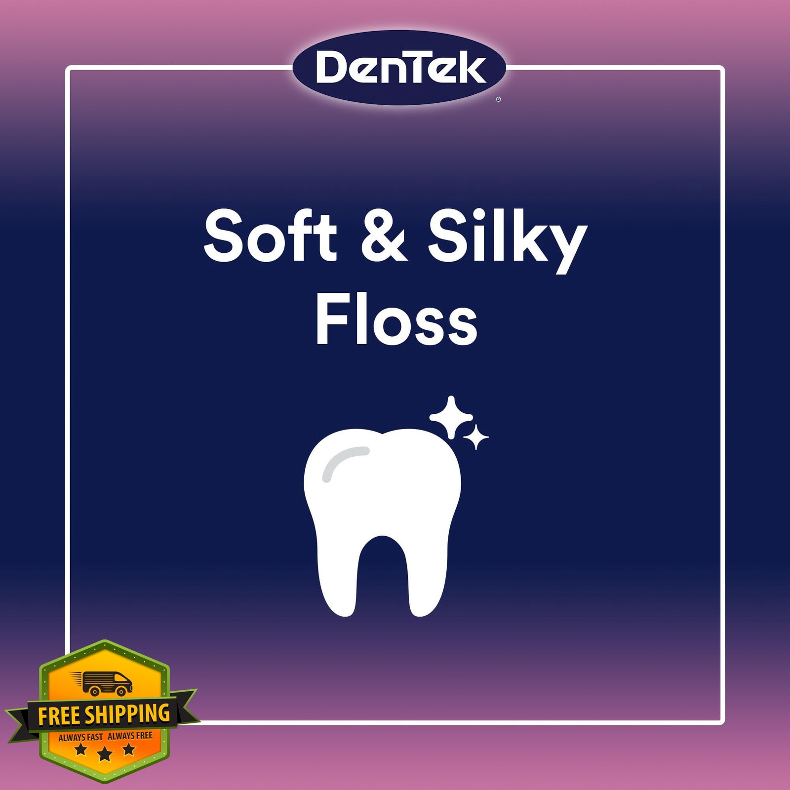 DenTek Comfort Clean Sensitive Gums Floss Picks Soft Silky Ribbon 150 Count 6...
