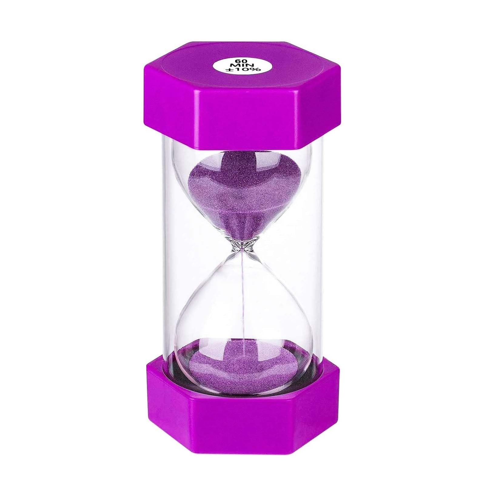 Sand Timer 60 Minutes Hourglass Timer, Giant Purple Clock 60 Min, 