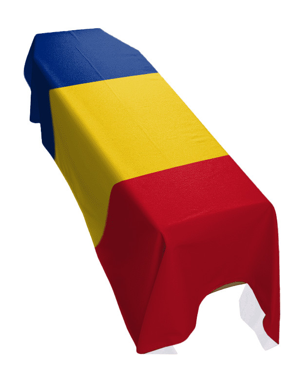 Romania Coffin Drape Flag - Premium Quality and Made To Order in the UK