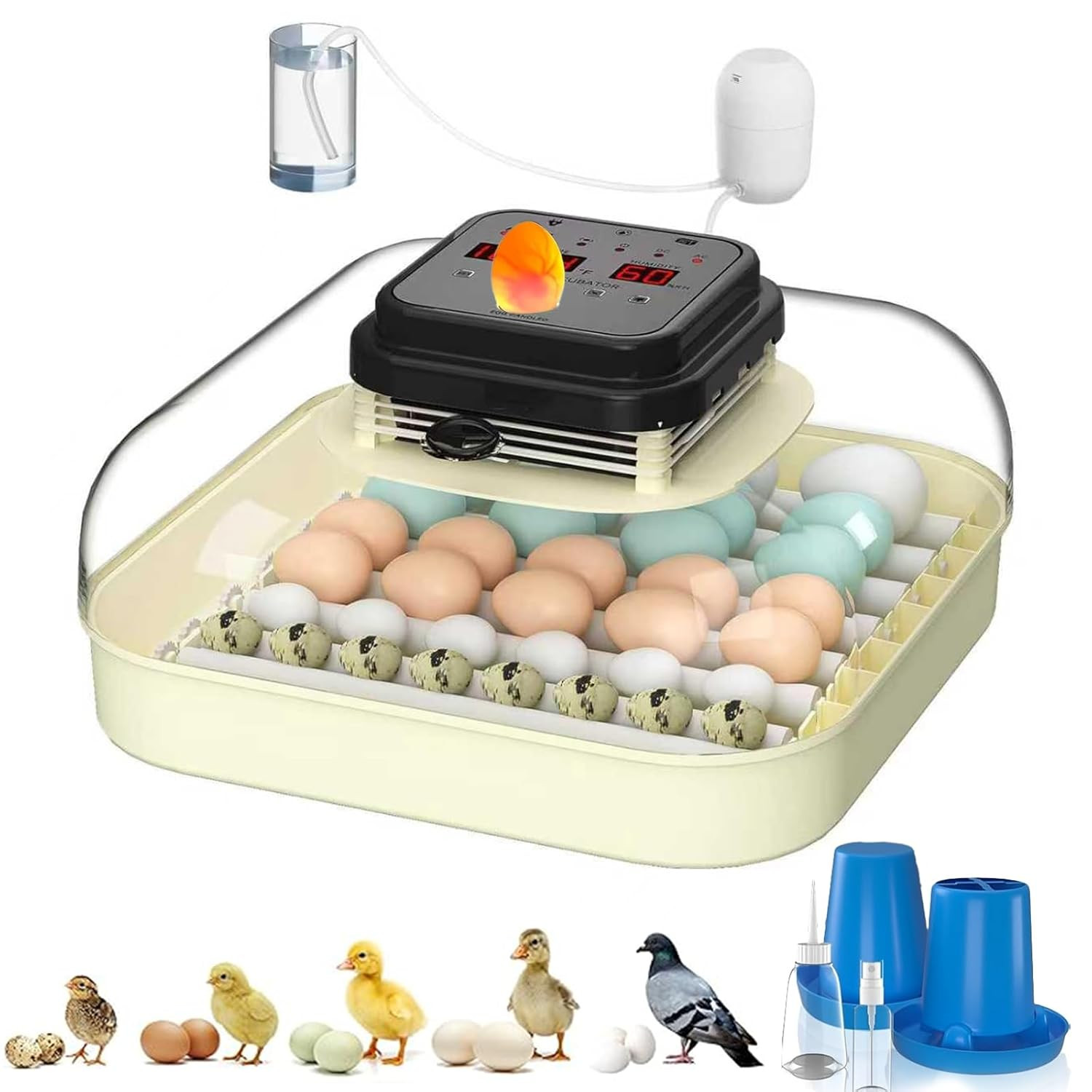 35-Egg Automatic Incubator with Humidity Control and Egg Candler for Poultry