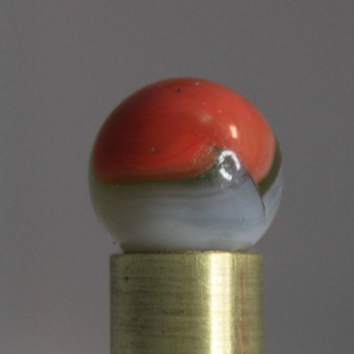 VITRO AGATE MARBLE RUST GREY CONQUEROR TRANSLUCENT WHITE 5/8" VINTAGE GLASS