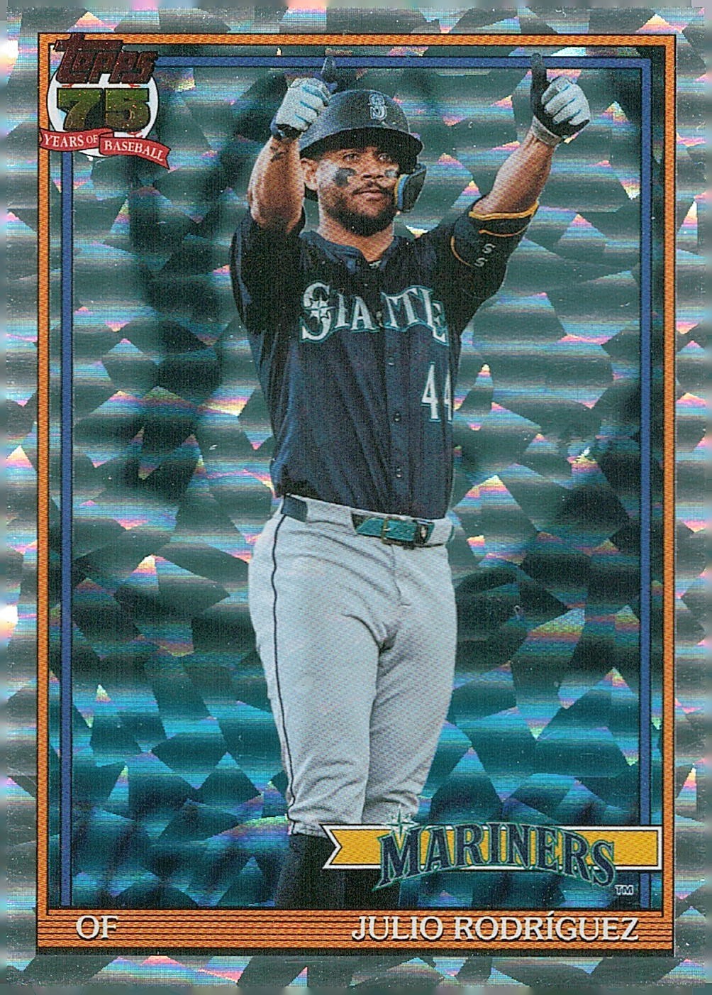 Julio Rodriguez 2026 Topps Series 1 Silver Crackle Foil #T91-39 Mariners