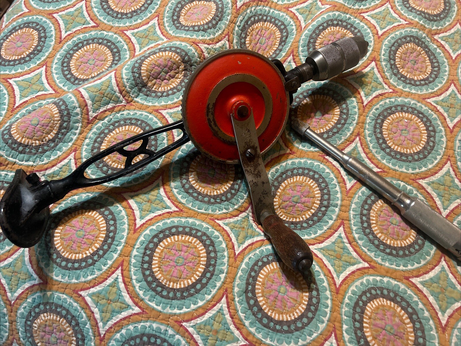 Vintage Craftsman Breast Brace Drill, 2-Speed, #1071 USA plus Hand Held Drill