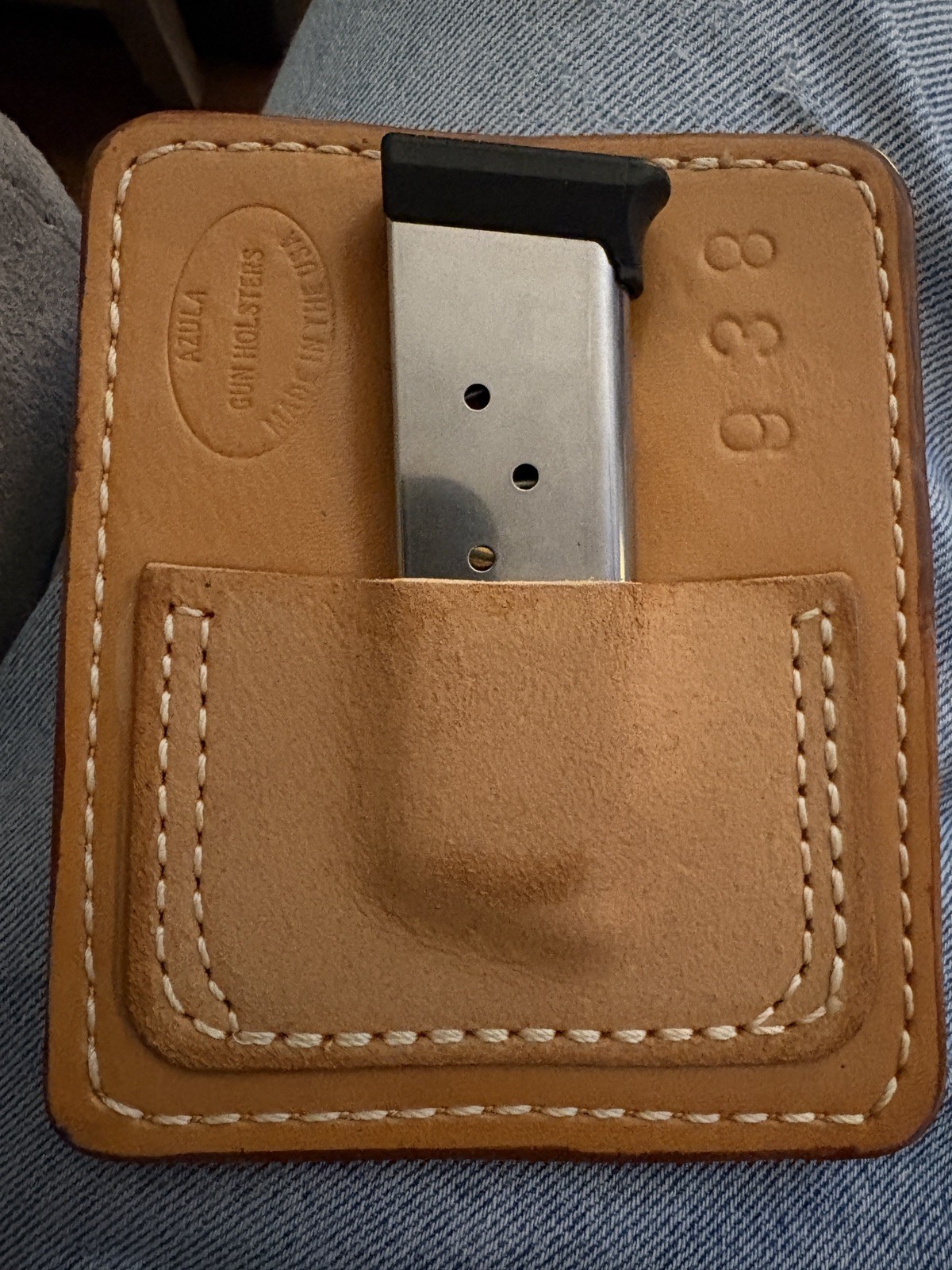 AZULA Leather Inside Pocket Wallet Magazine Mag Pouch CCW For Sig P938