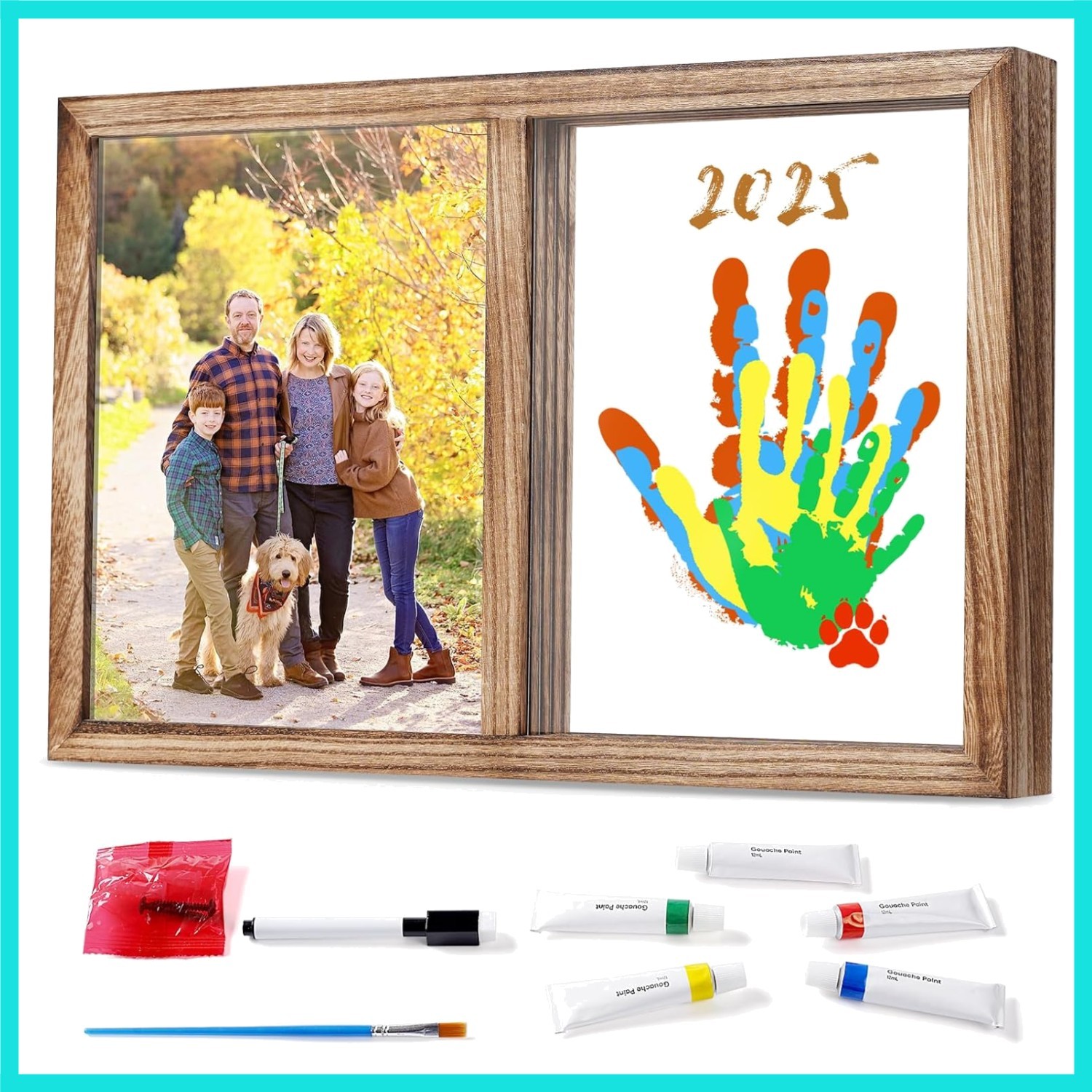 Family Handprint Kit, DIY Baby Hand and Footprint Kit， Handmade Keepsake Wood...