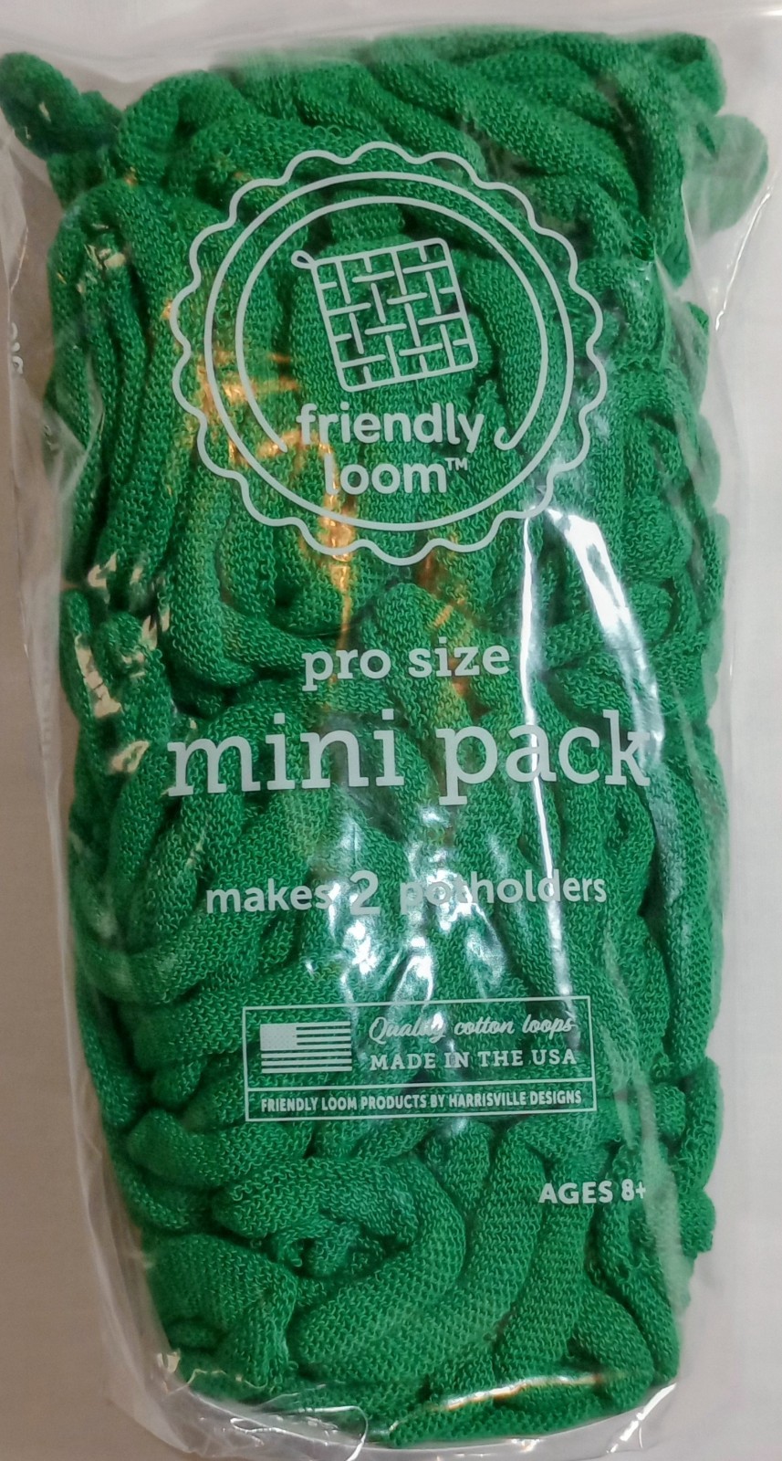 Friendly Loom  10” PRO GREEN Potholder Weaving Loops Makes 2 Potholders