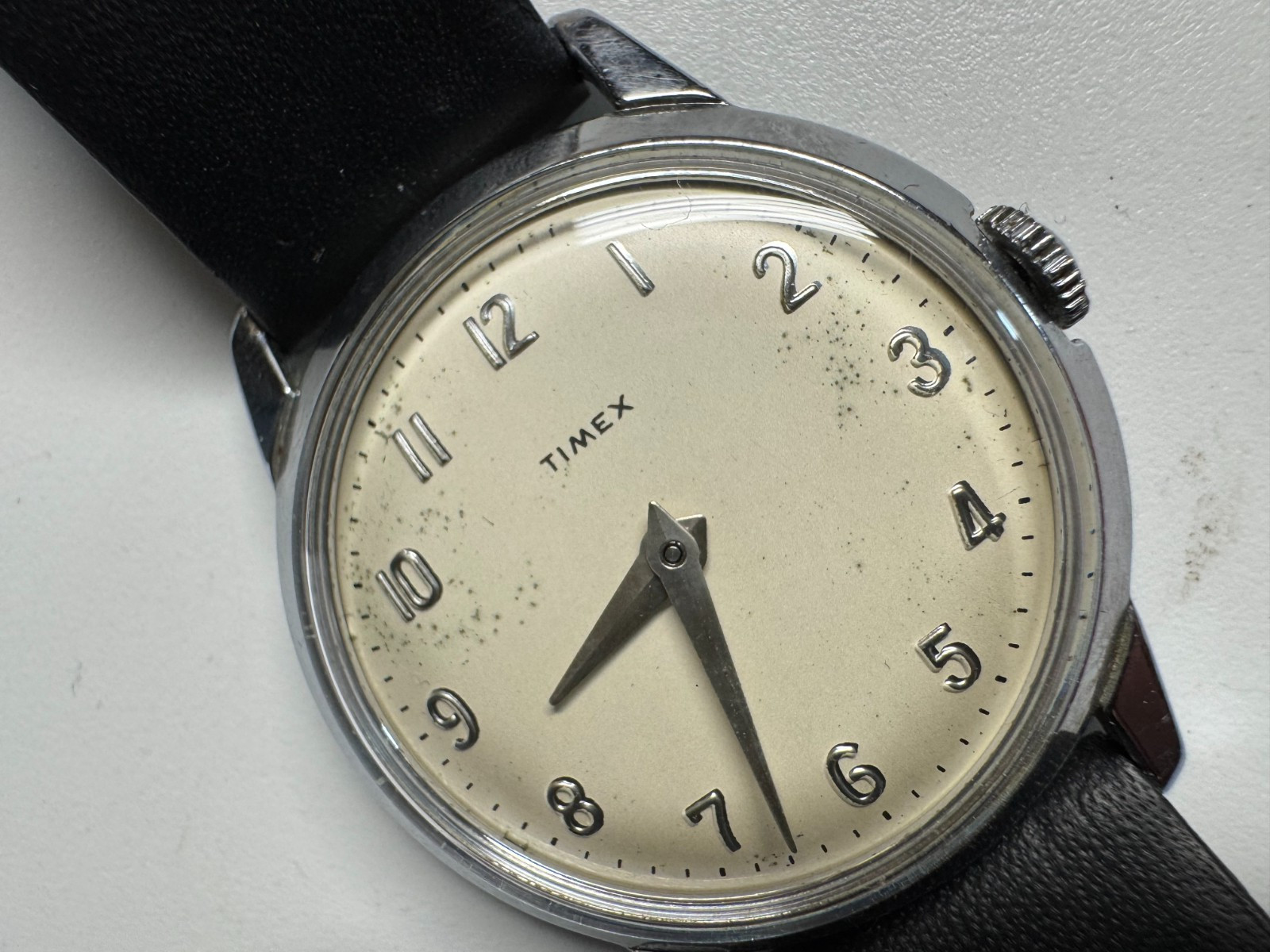 Timex Vintage 1959 Mercury 34MM Wind Up Watch New Crystal Runs Good