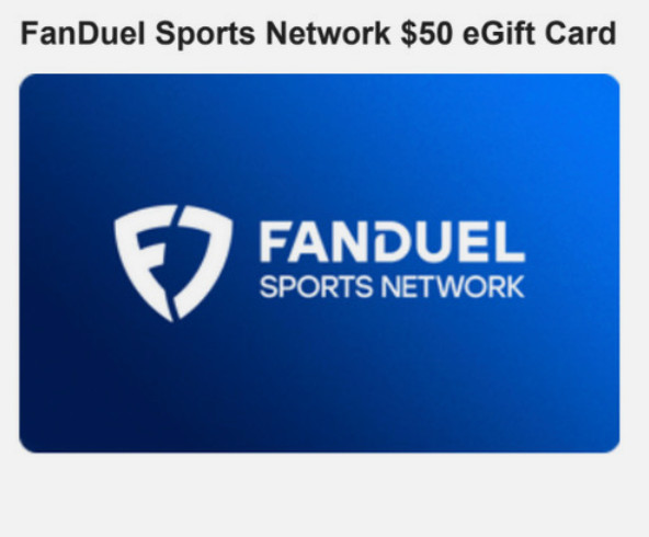 FanDuel Sports Network Gift Card $50 (Big Discount)  NOT Sportsbook