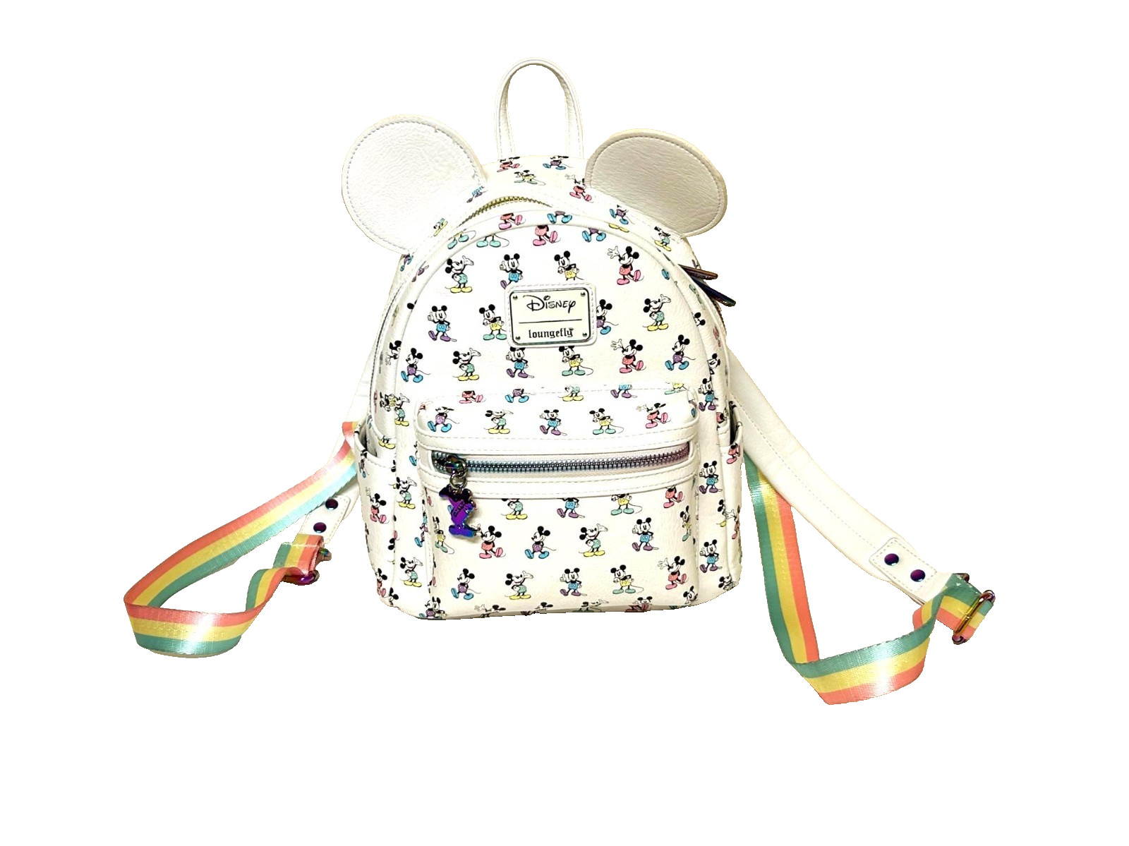 Bibbidi xLoungefly Disney Pastel Rainbow Mickey Mouse Mini Backpack New (w/o tag