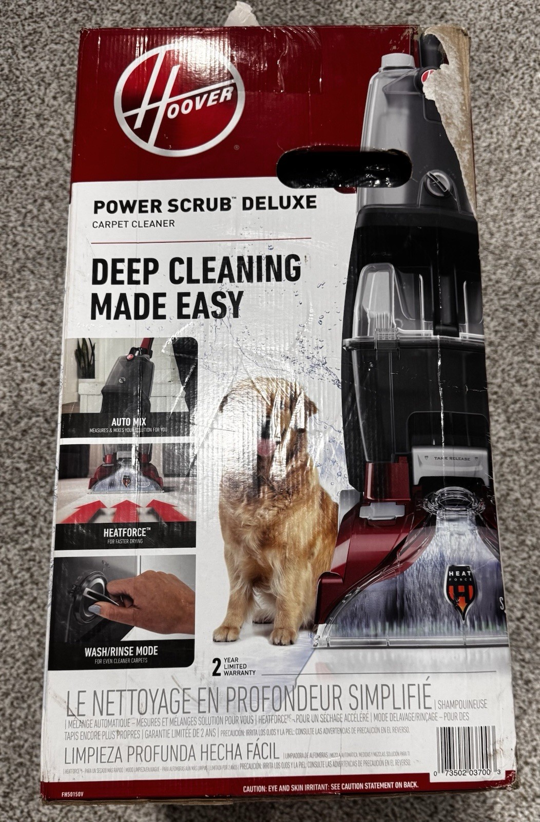 Hoover Power Scrub Deluxe Carpet Cleaner FH50150 Deep Cleaner NEW