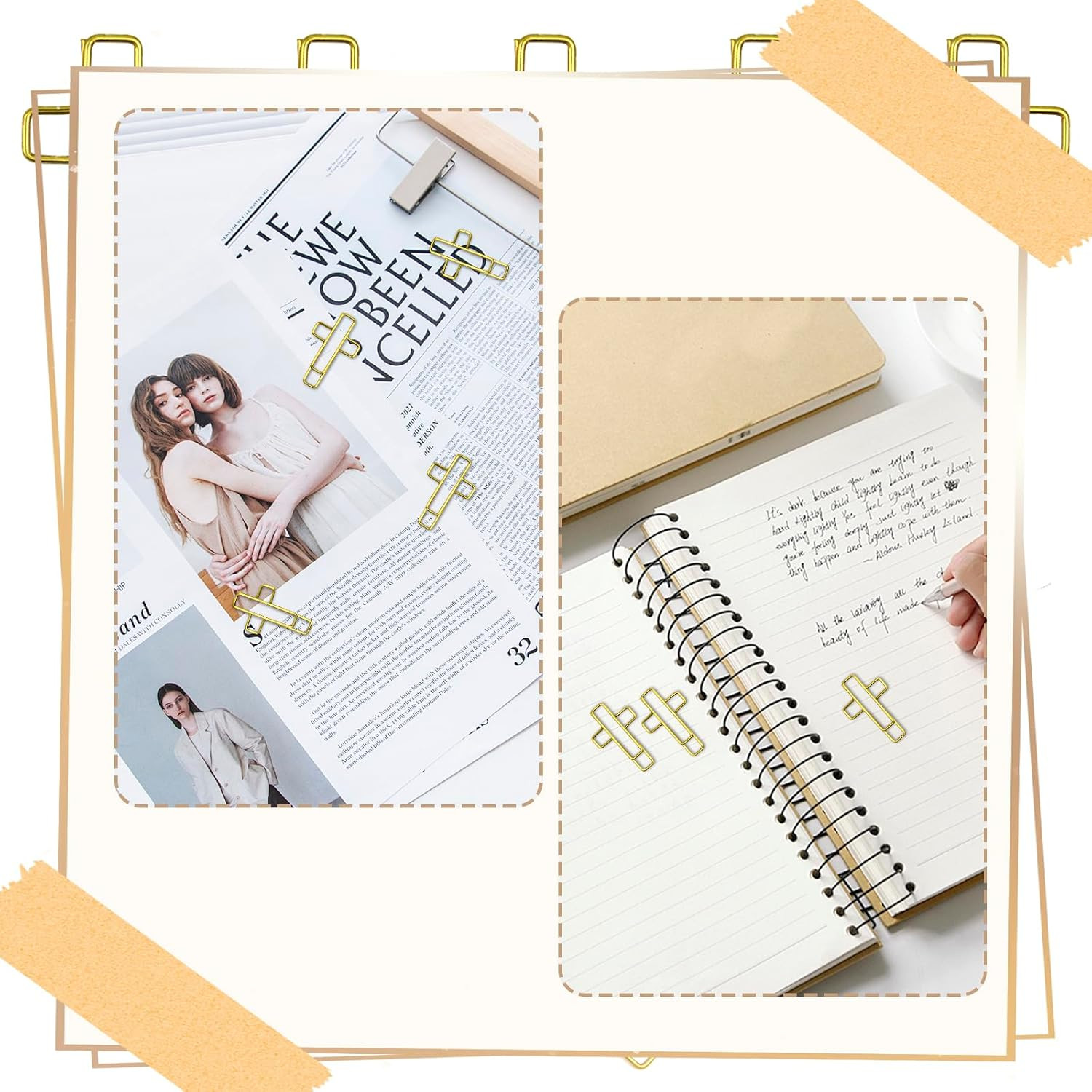 50 Pcs Cross Paper Clips, Golden Cross Paper Clips for Bible, Cross Bookmark ...