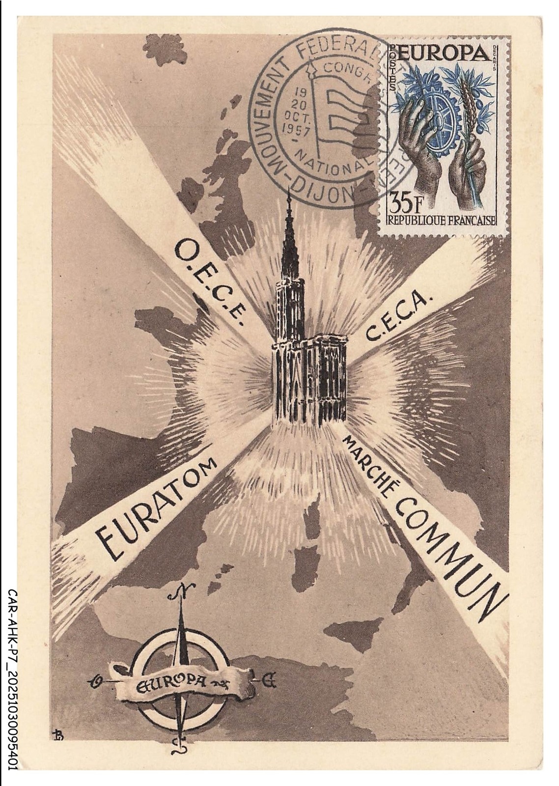 CAR-AHKP7-0399-CARTES-MAXIMUM - Euratom - Market Common - 1957