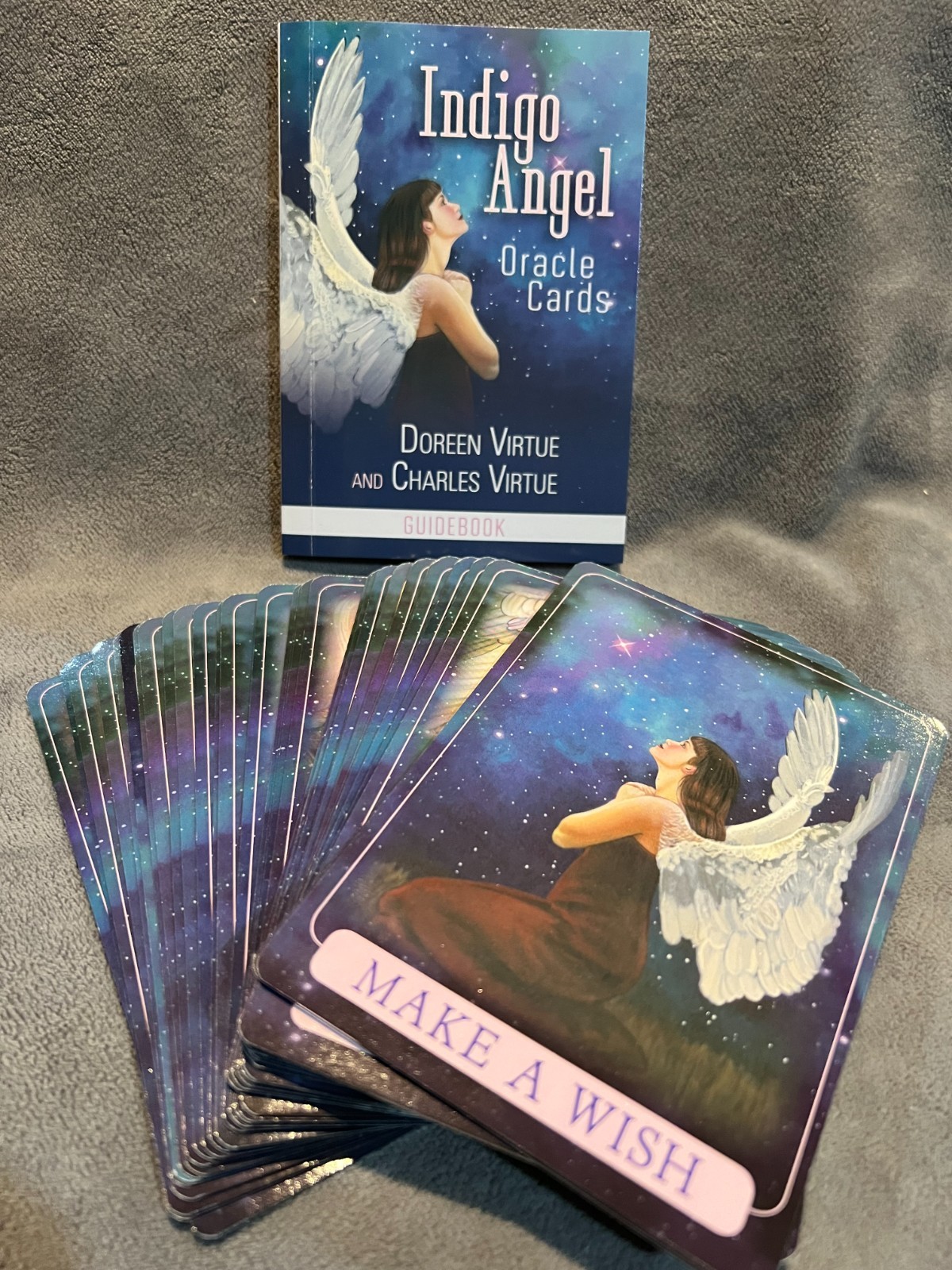 Indigo Angel Oracle Cards A 44-Card Deck & Guidebook By Doreen & Charles Virtue