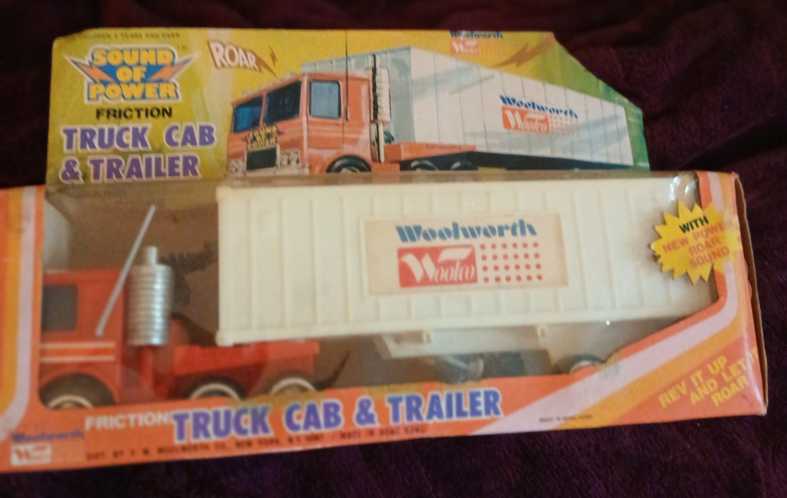 1970's Woolworth Sound of Power Friction Truck Cab & Trailer - Plastic