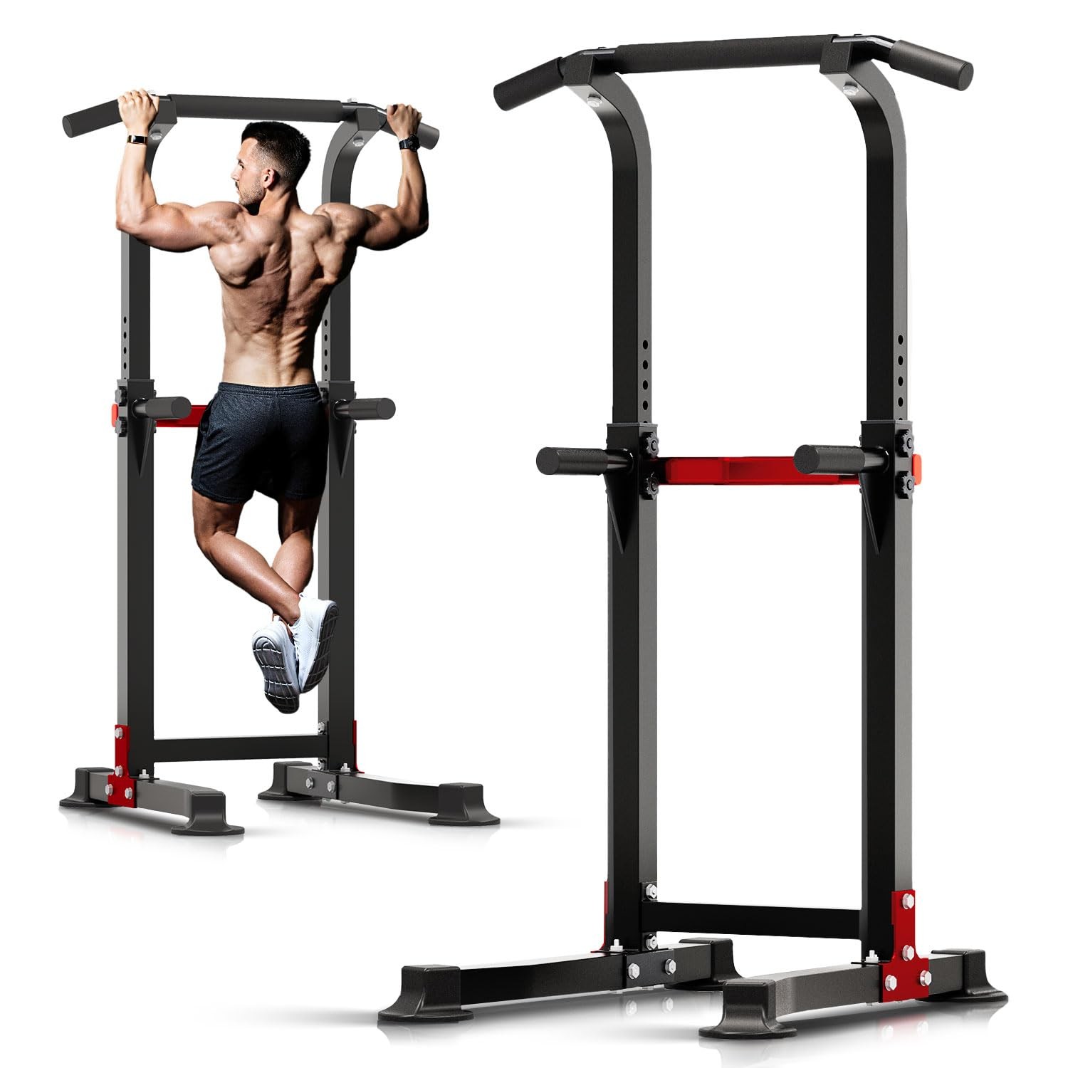 ZENOVA Pull Up Bar Dip Power Tower Workout Station Height 
