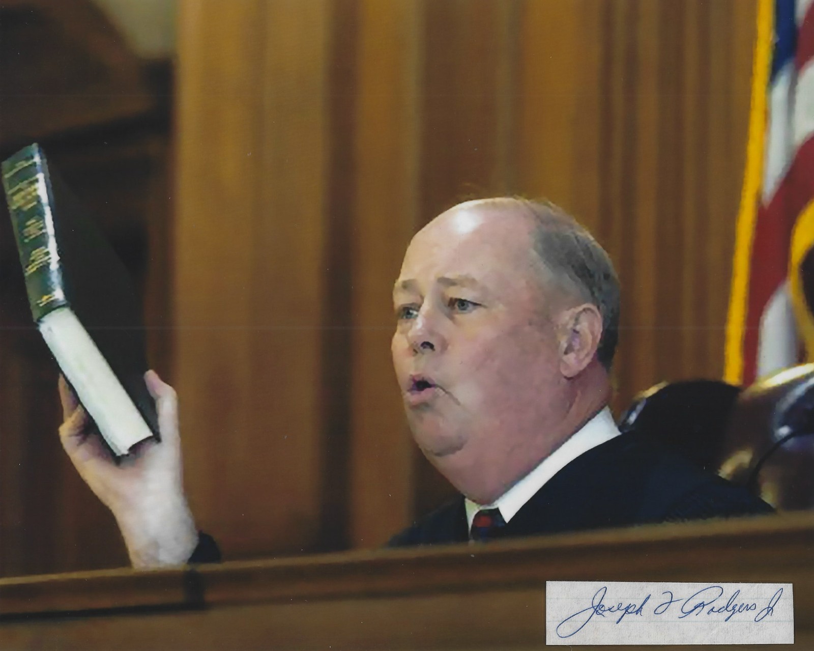 Judge Joseph Rodgers Jr.  Autographed Signed 8x10 Photo - RI Superior Ct - w/COA