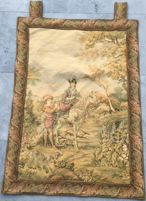 Vintage French Tapestry Beautiful Pictorial Wall Decor Tapestry 2x3 ft Free Ship