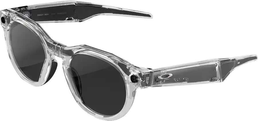 Oakley Meta HTSN Sunglasses Clear Frame Transitions Grey Lens Excellent