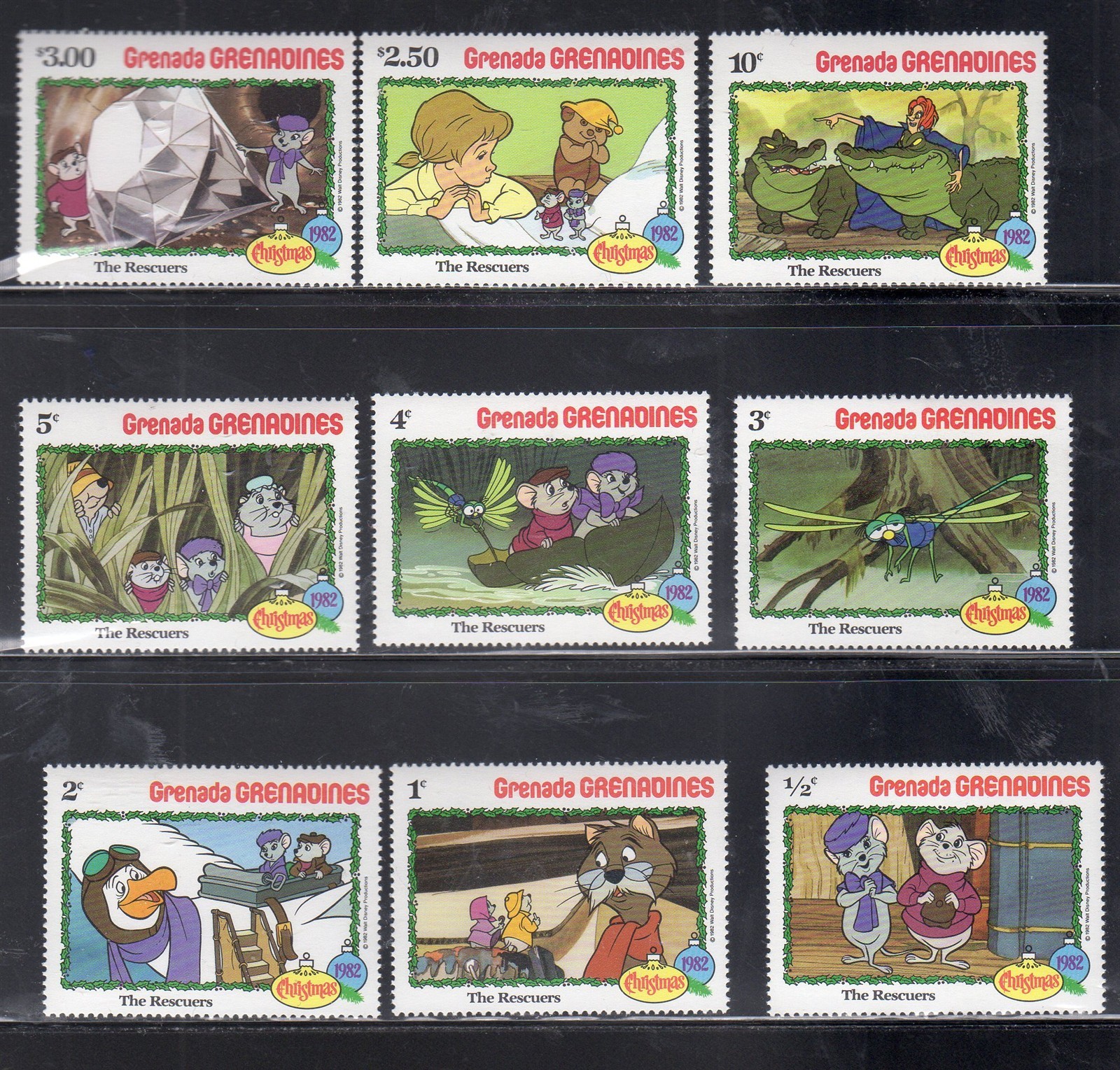 GRENADA GRENADINES #519-527 1982 SCENES FROM WALT DISNEY MINT VF NH O.G 
