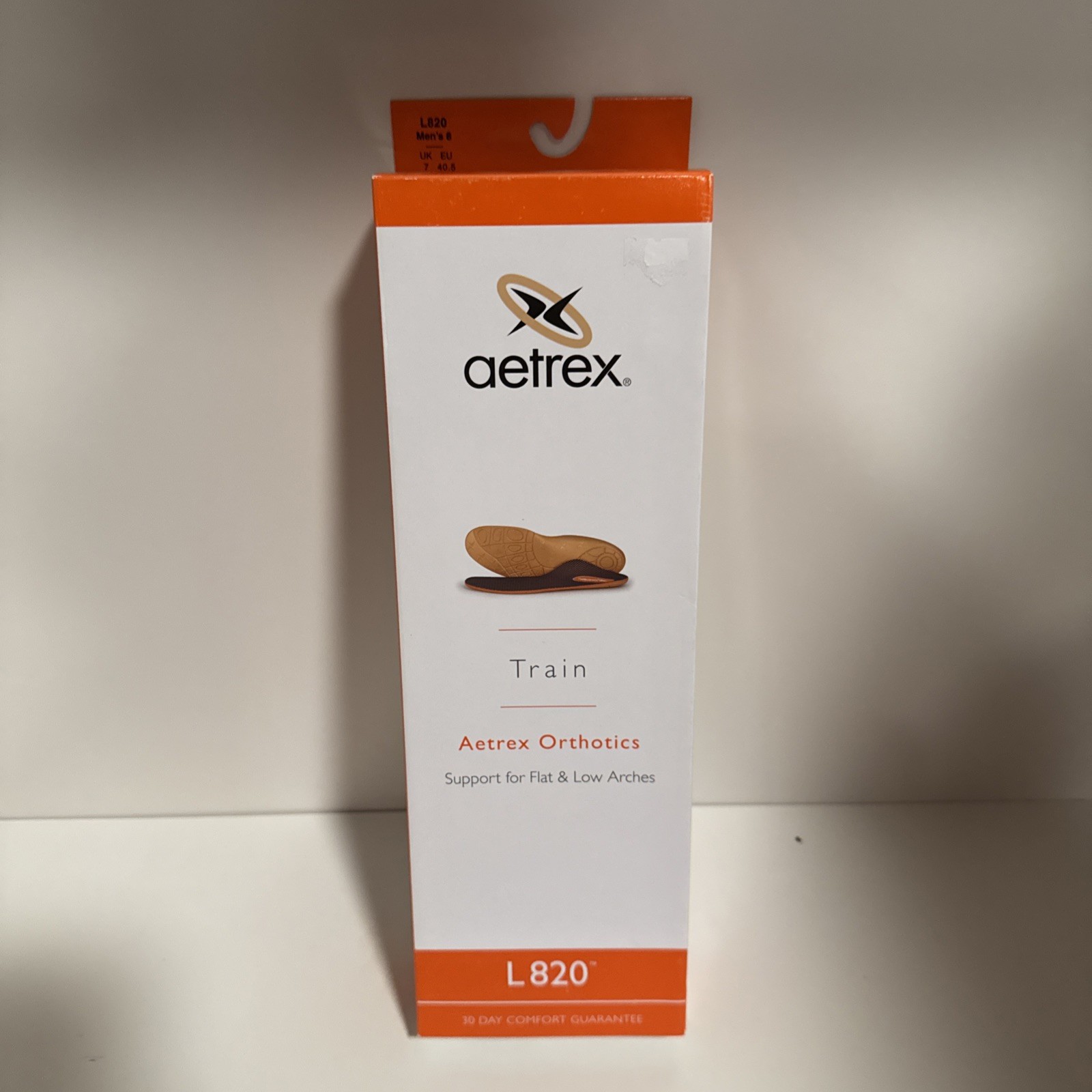 NEW Aetrex L820 Train Orthotics Men’s size 8 - Support For Flat and Low Arches