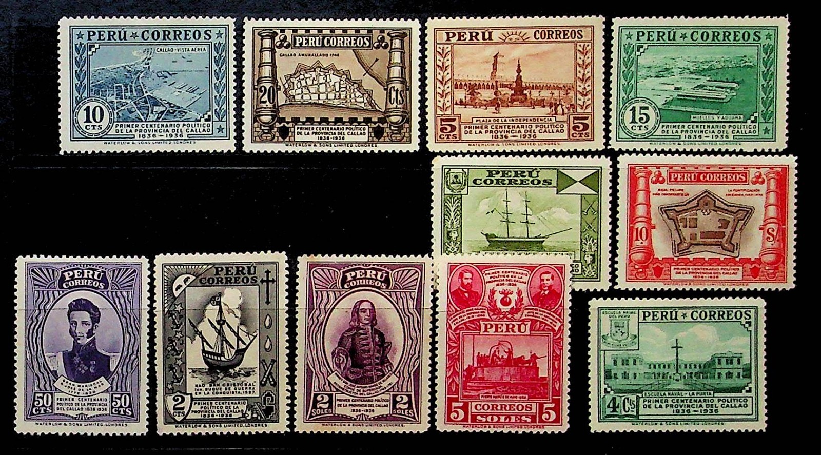 PERU Sc 341-51 LH ISSUE OF 1936 - LOCAL HISTORY - (RM26)