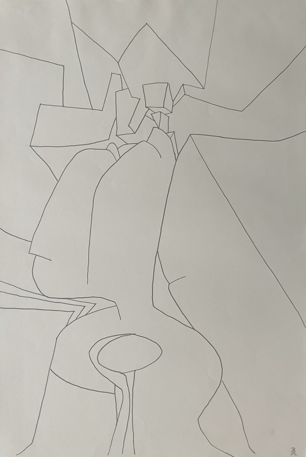 Robert Müller Drawing Pencil on Paper Signed Zurich Abstract Art Swiss Art