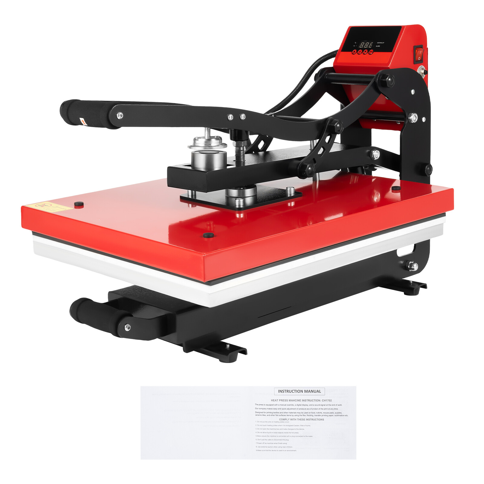 16"x 20" Slide Out Auto Open Heat Press Machine T-Shirt Clamshell Slide Out Base