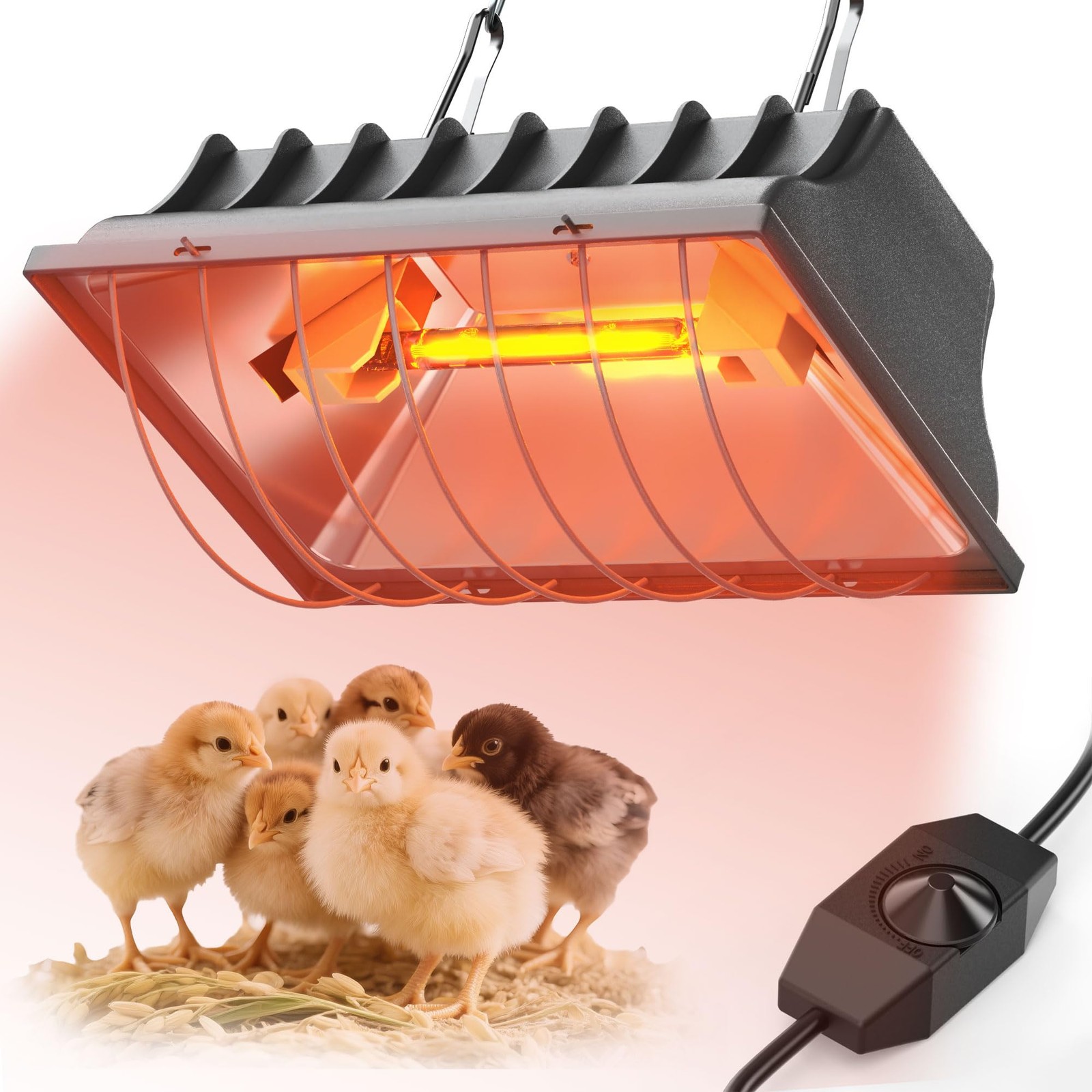 Heat Lamp for Chickens, Halogen Chicken Heat Lamp for Young Poultry, Safe Inf...