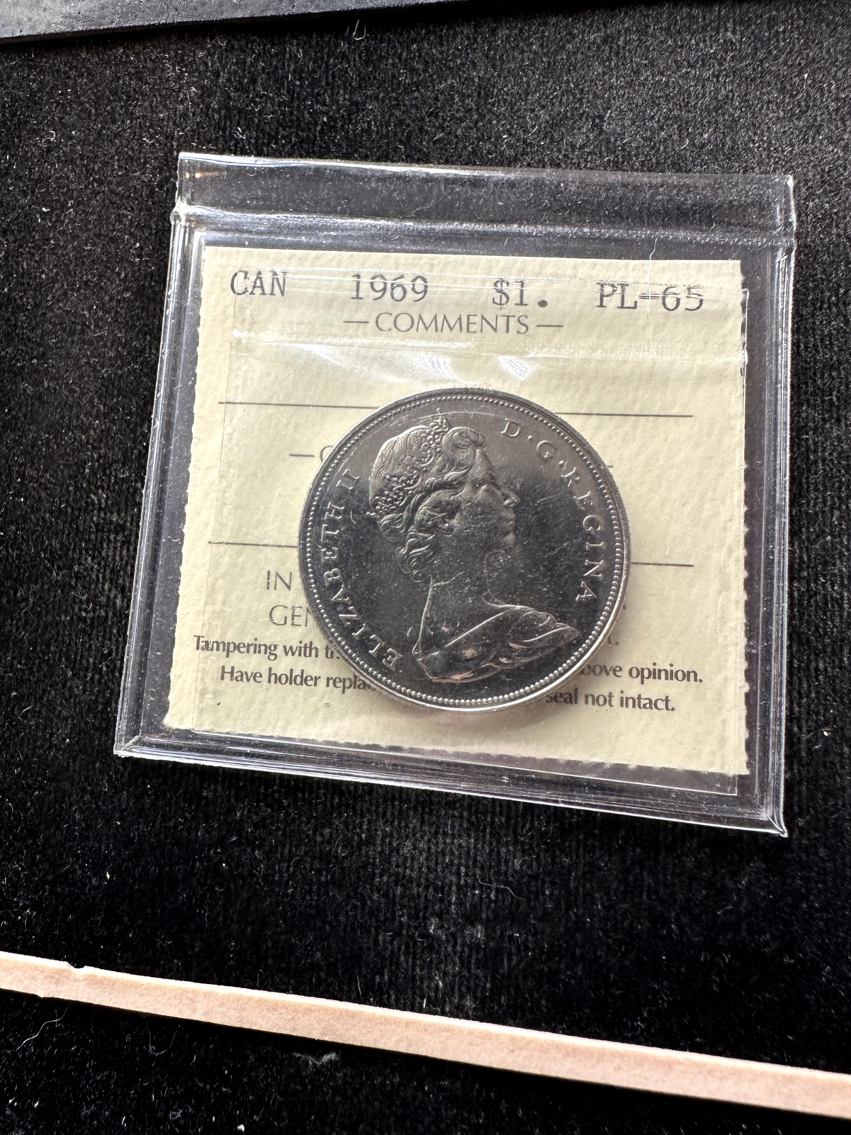 1969  ICCS Graded Canadian Nickel Dollar **PL-65** # XUL 253