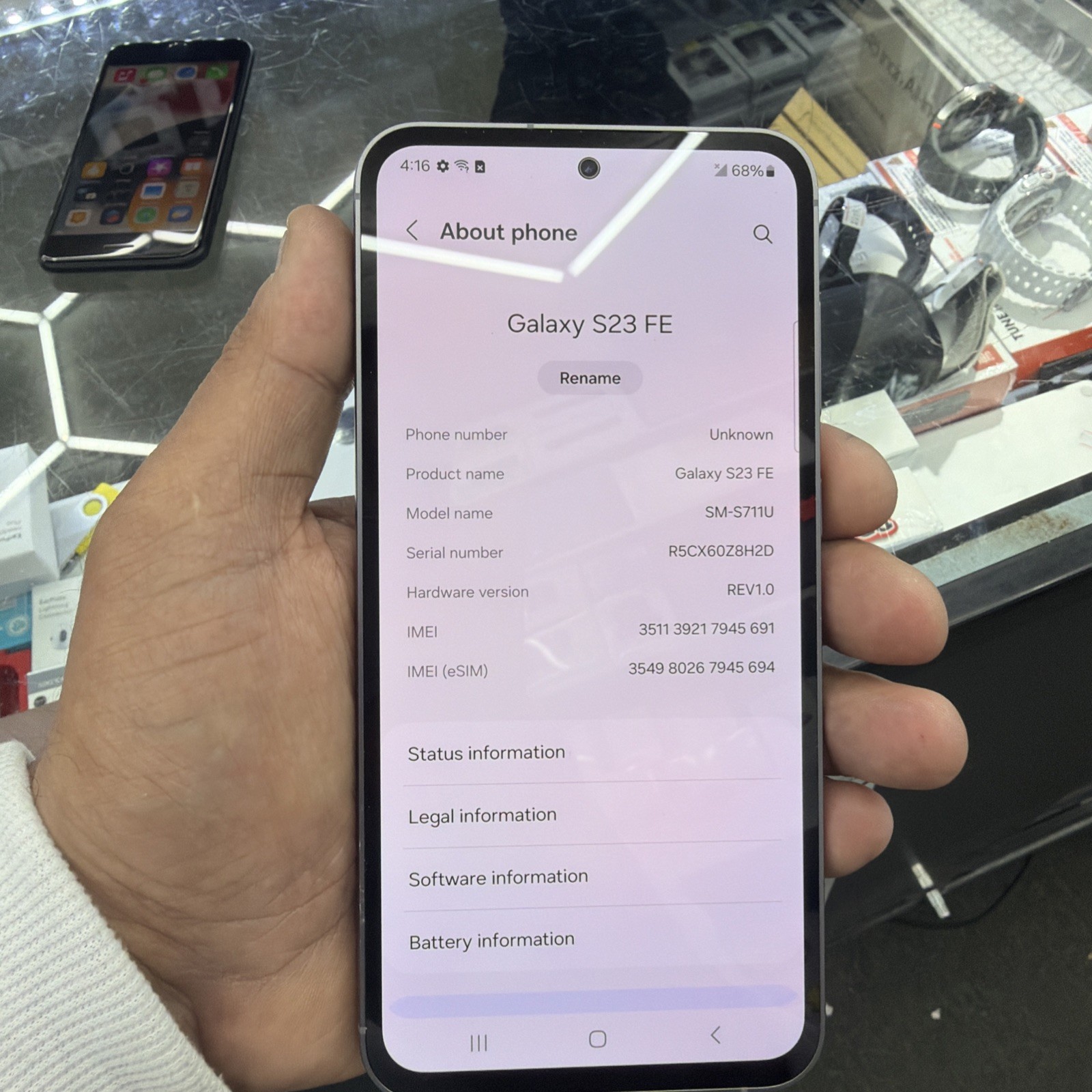 Samsung Galaxy S23 FE 5G Sm-s711u  AMOLED Screen Jet Black Original OEM MINT