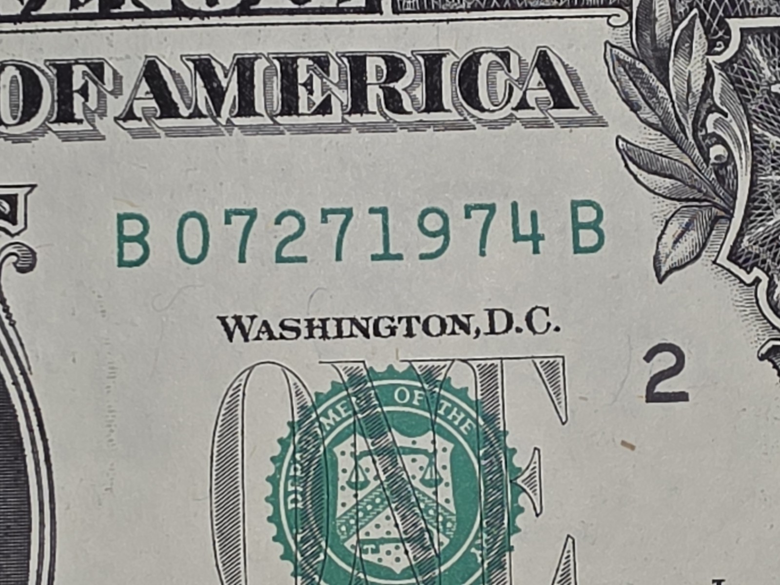 07/27/1974  Birthday /Anniversary Note Fancy Serial Number $1 One Dollar Bill