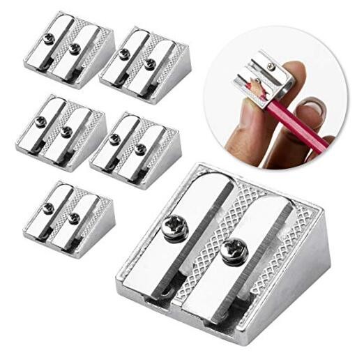 - Handheld Metal Pencil Sharpener, 2-Hole Dual Size (Standard & 6 Pack Steel