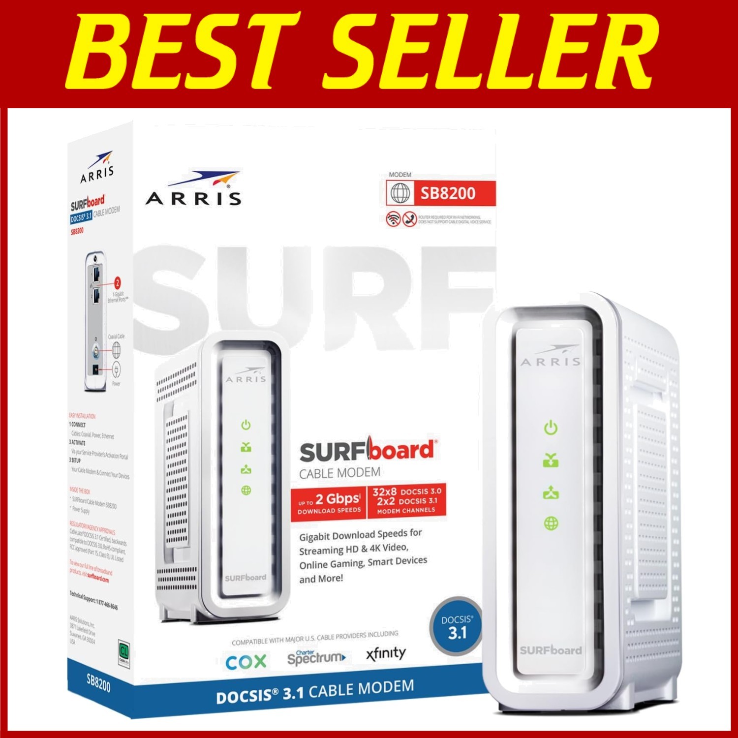 DOCSIS 3.1 SURFboard Cable Modem | 2Gbps Speed | Modem Only