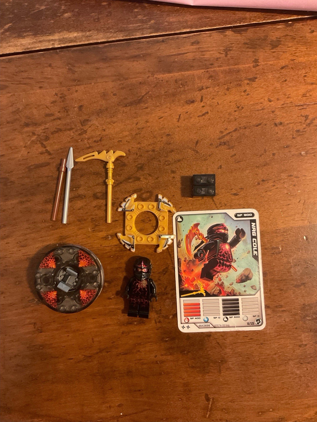 LEGO NRG Cole With Spinner,  Card,  And Weapons 9572