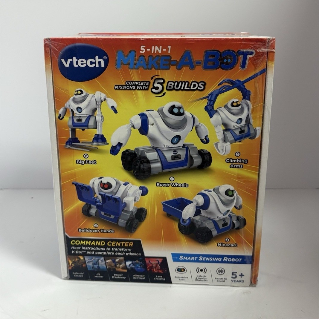 VTech 5-in-1 Make-A-Bot Robot Toy Set Ages 5+ Smart Sensing Command Center
